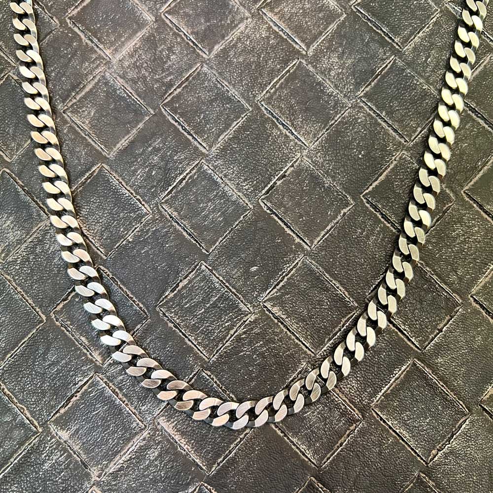 Pansarlänk Halsband i oxiderat 925 silver från Catwalksmycken