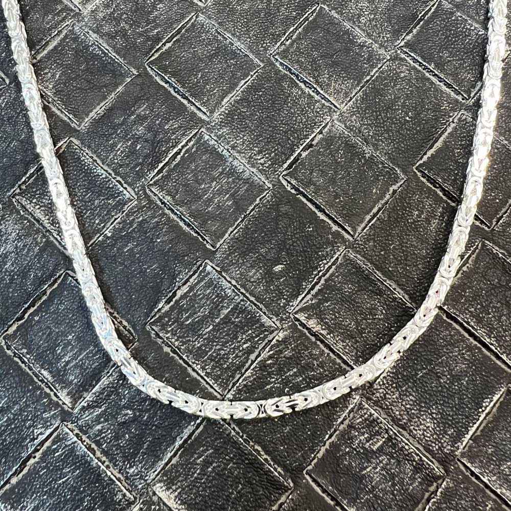 Massiv fyrkantig kejsarlänk Halsband i 925 silver