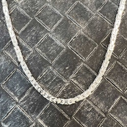 Massiv Fyrkantig Kejsarlänk Silver - Halsband 4 mm