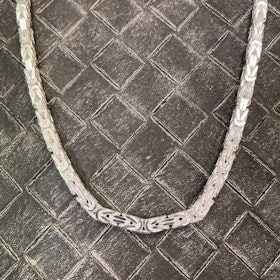 Massiv Fyrkantig Kejsarlänk Silver - Halsband 6,5 mm