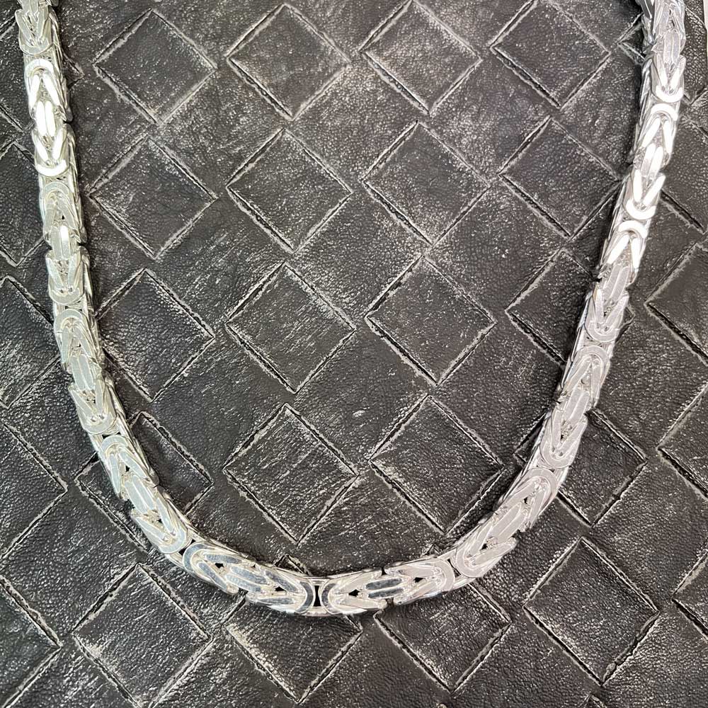 Massiv fyrkantig kejsarlänk Halsband i 925 silver