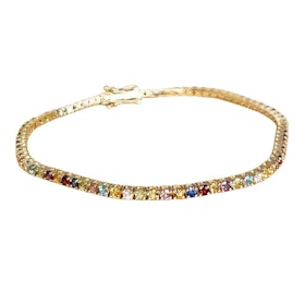 Guldarmband Tennis Colored Diamonds 18K