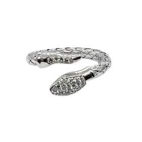 Ring Snake Rhodinerat Silver
