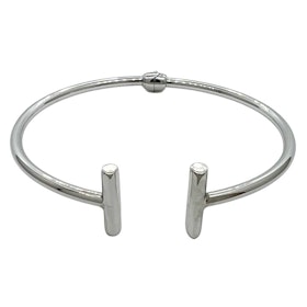 Armring Double Lines Rhodinerat Silver