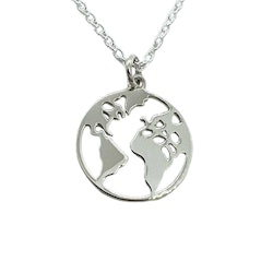 Halsband World Map Silver