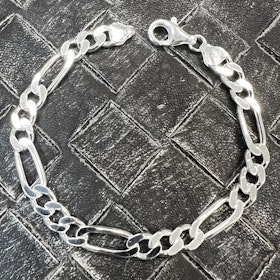 Figarolänk Armband Silver - 7,5 mm