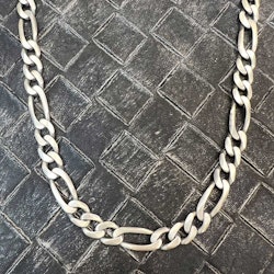 Figarolänk Halsband Oxiderat Silver - 9,5 mm