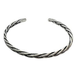 Armring Braided Oxiderat Silver