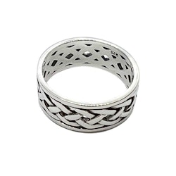 Ring Braided Oxiderat Silver