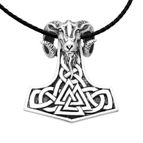 Hänge Goat Celtic Anchor Oxiderat Silver