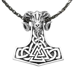 Hänge Goat Celtic Anchor Oxiderat Silver