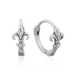 Creoler Fleur de Lis Oxiderat Silver