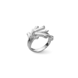 Ring Matte Coral Rhodinerat Silver