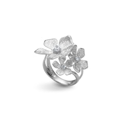 Ring Stardust Flower Rhodinerat Silver