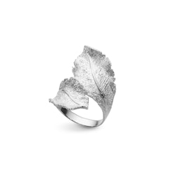 Ring Stardust Leaf Rhodinerat Silver