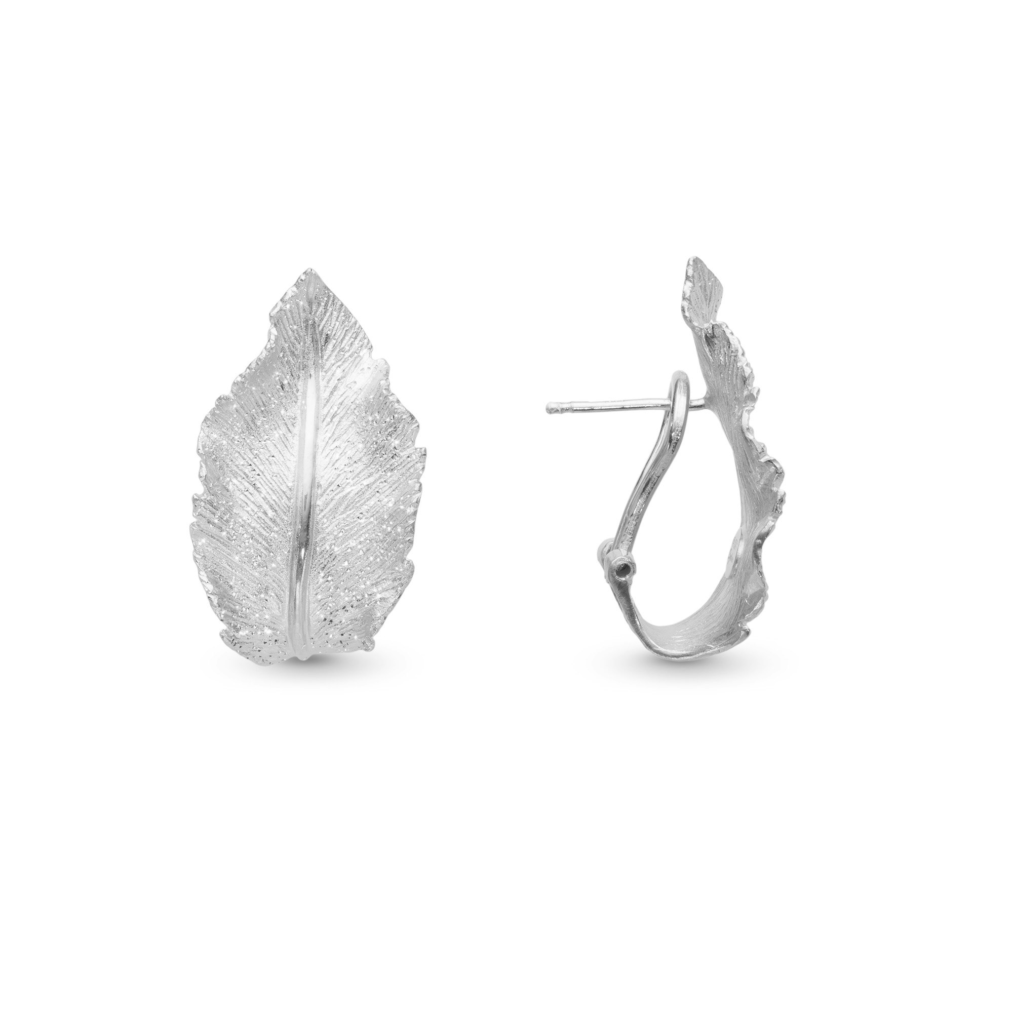 Örhängen Stardust Leaf Rhodinerat Silver - Catwalk Jewellery