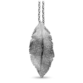 Hänge Stardust Leaf Svart Rhodinerat Silver