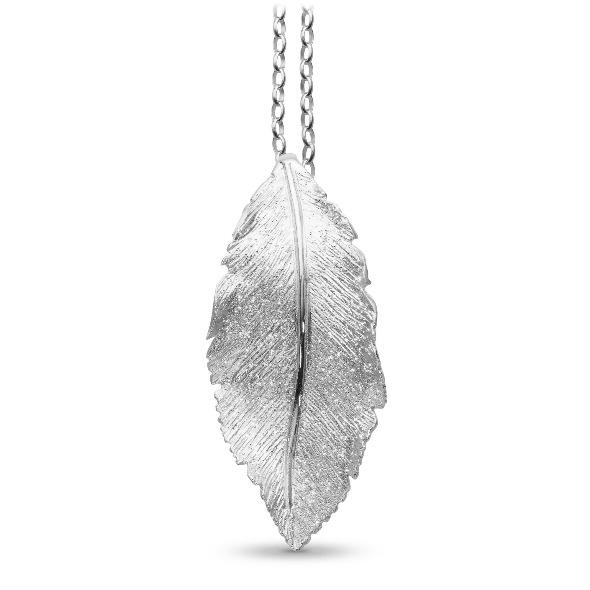 Hänge Stardust Leaf Rhodinerat Silver
