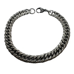 Armband Rund Pansar Oxiderat Stål - 8 mm