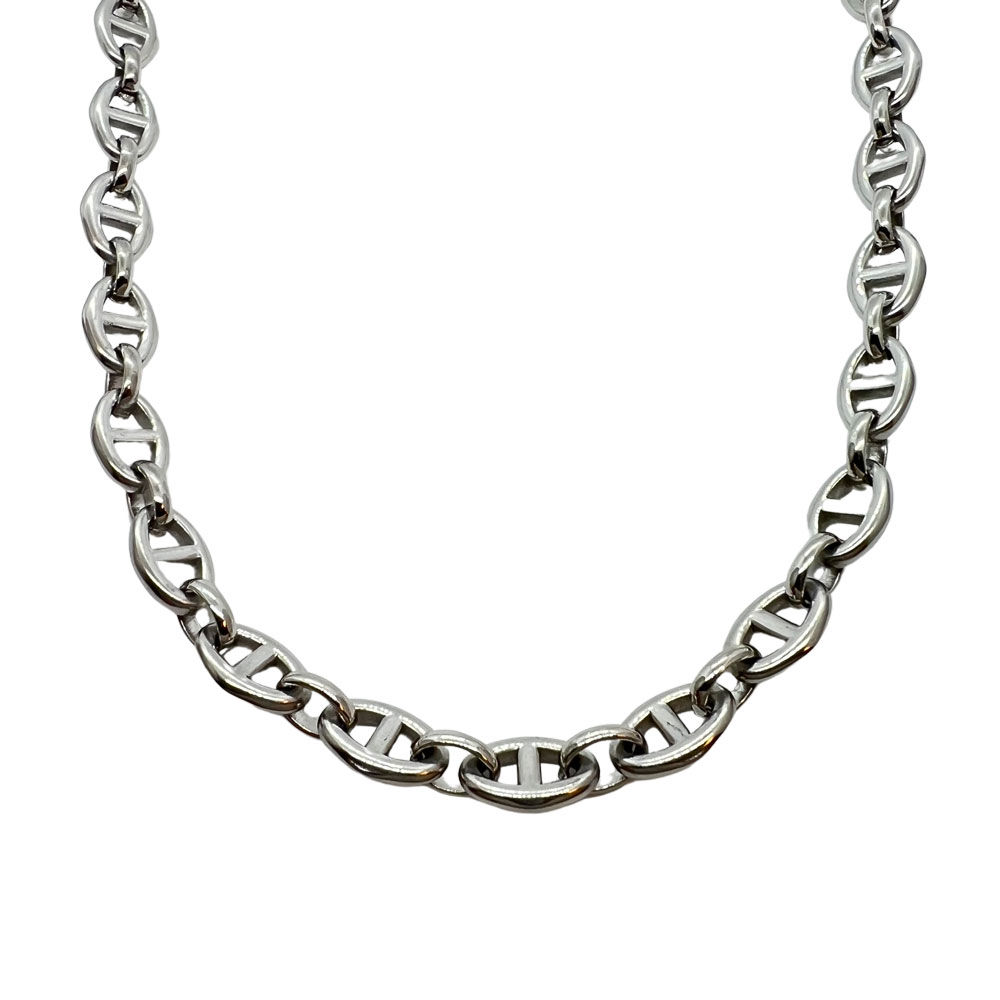 Snyggt halsband marinalänk i rostfritt stål från catwalksmycken