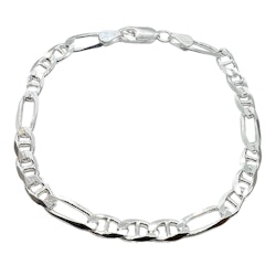 Figarolänk / Marinalänk Armband Silver - 5,6 mm