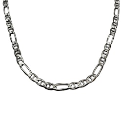 Figarolänk / Marinalänk Halsband Oxiderat Silver - 5,6 mm