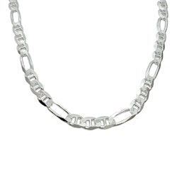 Figarolänk / Marinalänk Halsband Silver - 7,5 mm