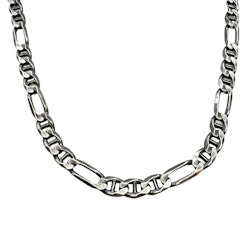 Figarolänk / Marinalänk Halsband Oxiderat Silver - 7,5 mm