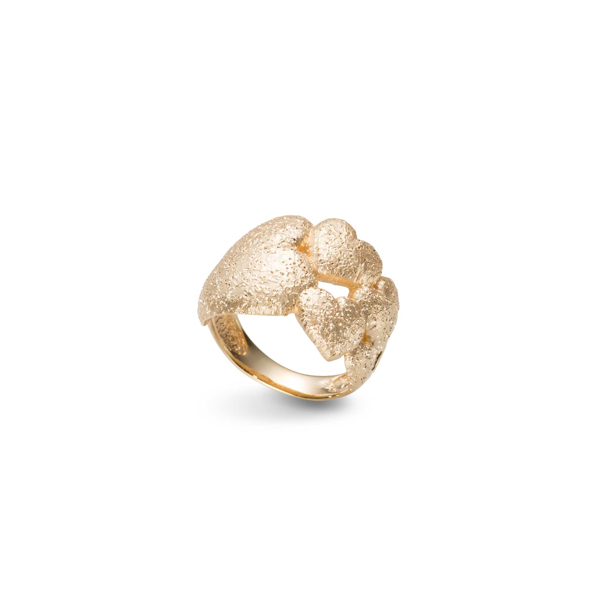 Vacker ring Hearts i 925 förgyllt silver från catwalksmycken