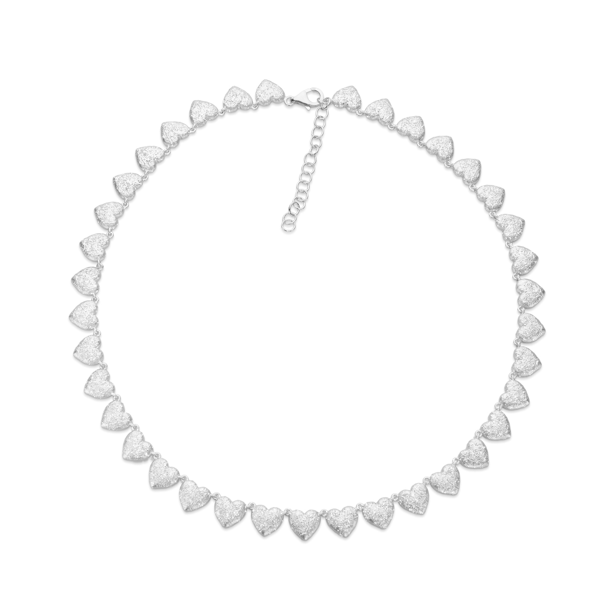 Vackert collie halsband Hearts i 925 rhodinerat silver från catwalksmycken