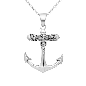 Hänge Anchor & Skull Oxiderat Silver