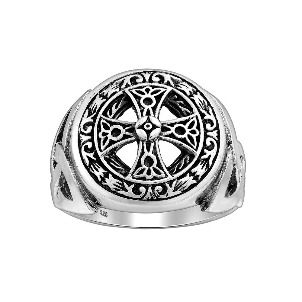 Ring Celtic Cross Oxiderat Silver