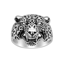 Ring Leopard Oxiderat Silver