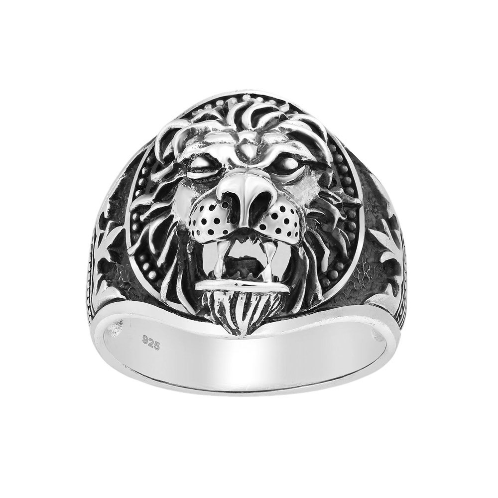 Ring Lion Oxiderat Silver