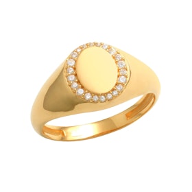 Oval Klackring 18K Guld