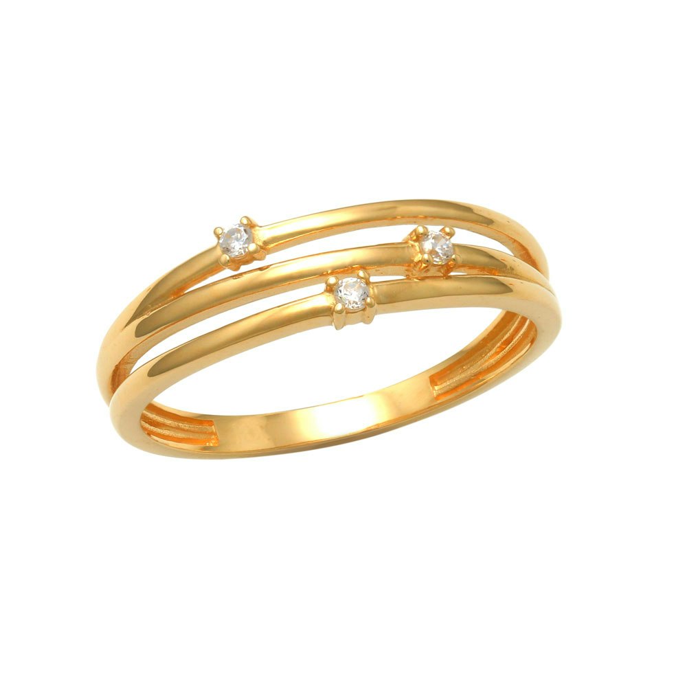 Guldring Triple Sparkle 18K Guld - Catwalk Jewellery