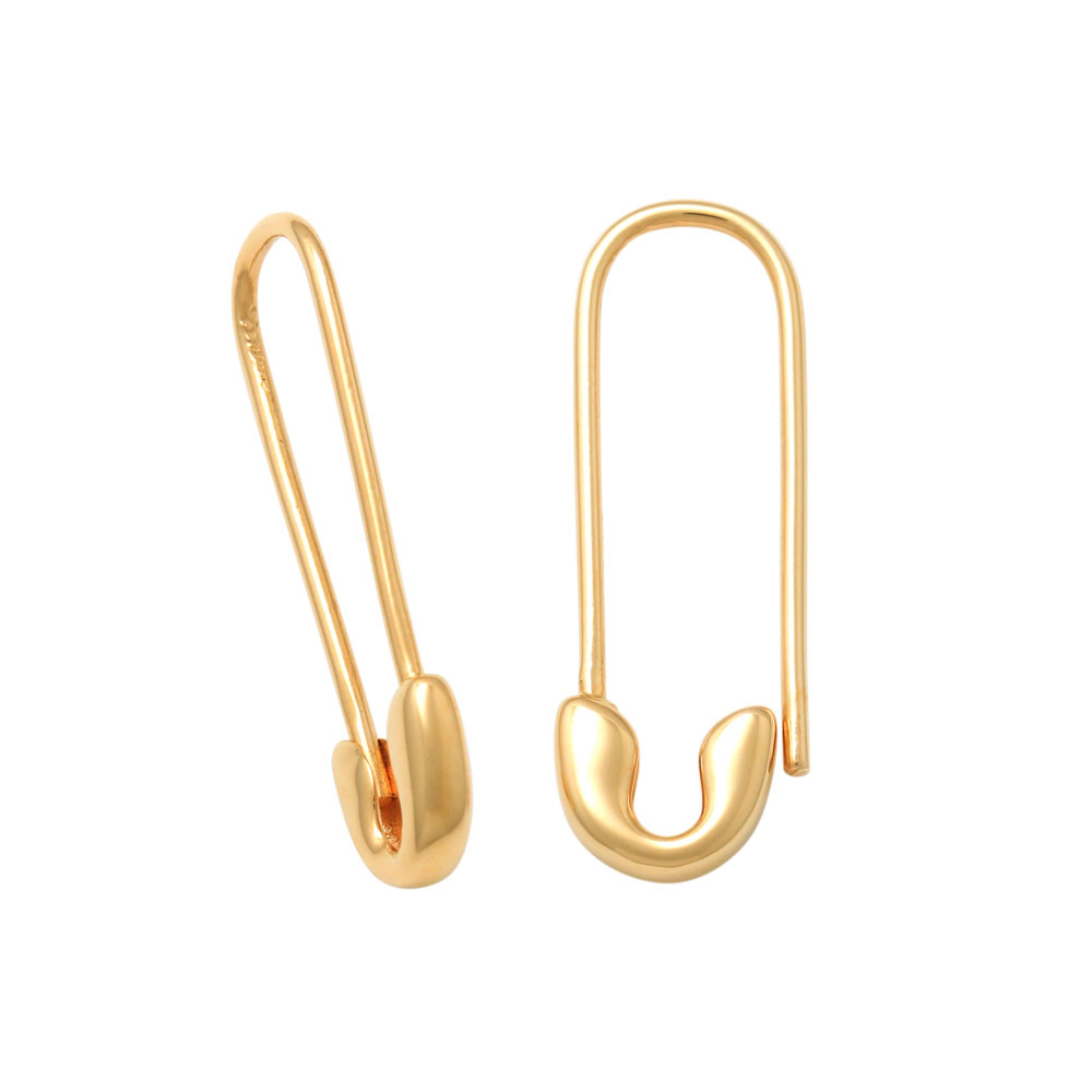 Vackra örhängen i form av säkerhetsnålar i 18K guld från Catwalk Jewellery