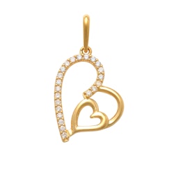 Guldhänge Sparkling Double Heart 18K