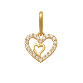 Guldhänge Sparkling Double Heart 18K