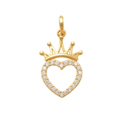 Guldhänge Sparkling Heart And Crown18K