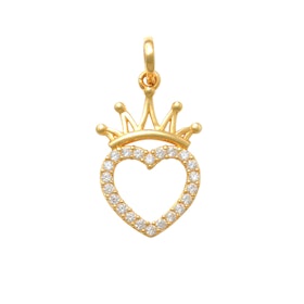 Guldhänge Sparkling Heart And Crown18K