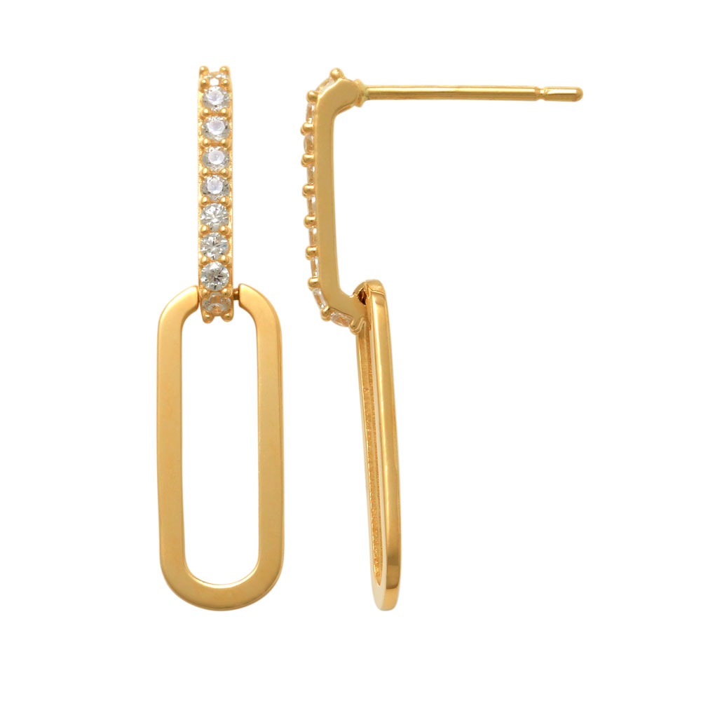 Vackra guldörhängen med gnistrande cz-stenar i 18K guld från Catwalk Jewellery