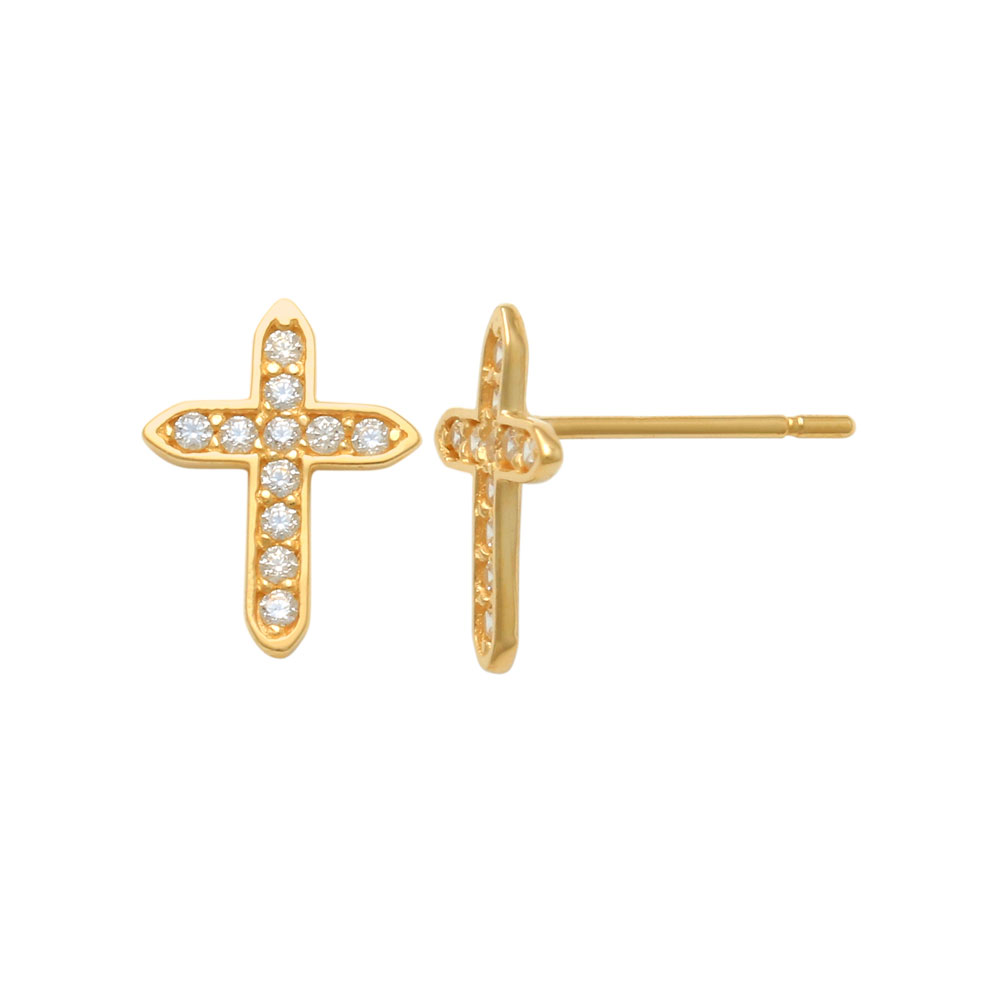 Vackra guldörhängen med gnistrande cz-stenar i 18K guld från Catwalk Jewellery