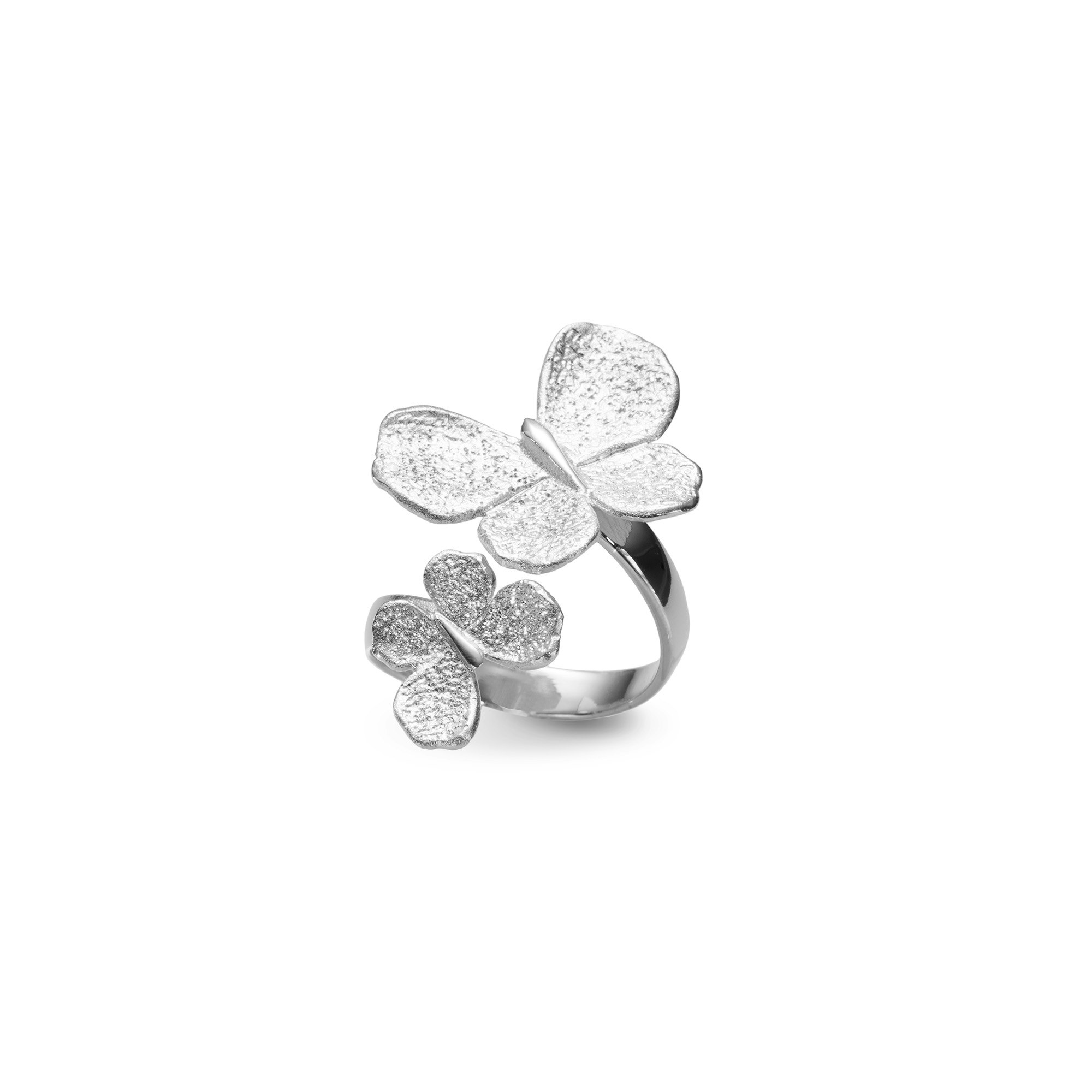 Vacker ring Butterfly i återvunnet 925 rhodinerat silver från catwalksmycken