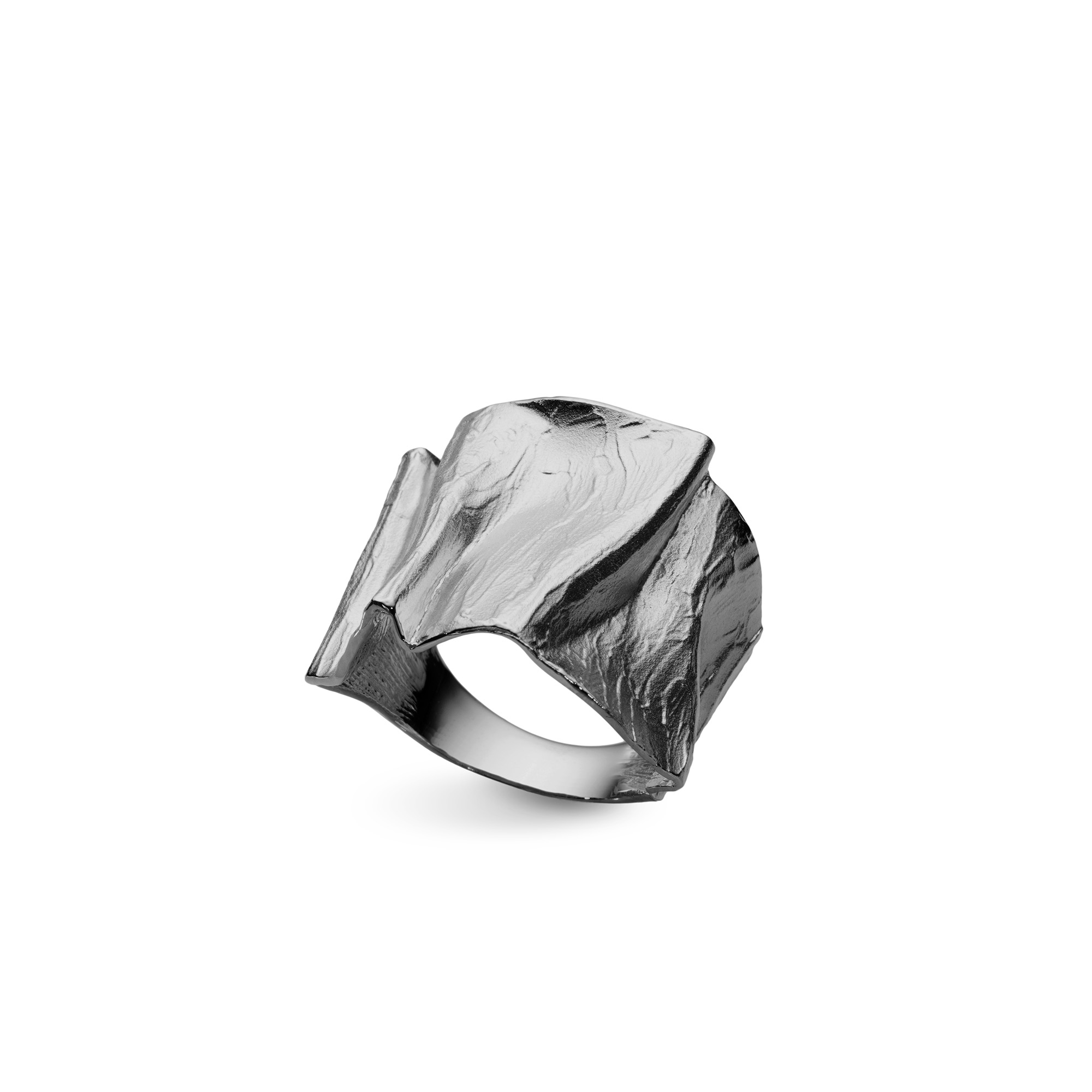 Vacker ring i återvunnet 925 svart rhodinerat silver från catwalksmycken