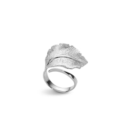 Ring Stardust Leaf Rhodinerat Silver
