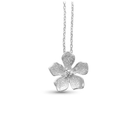 Halsband Stardust Mini Flower Rhodinerat Silver