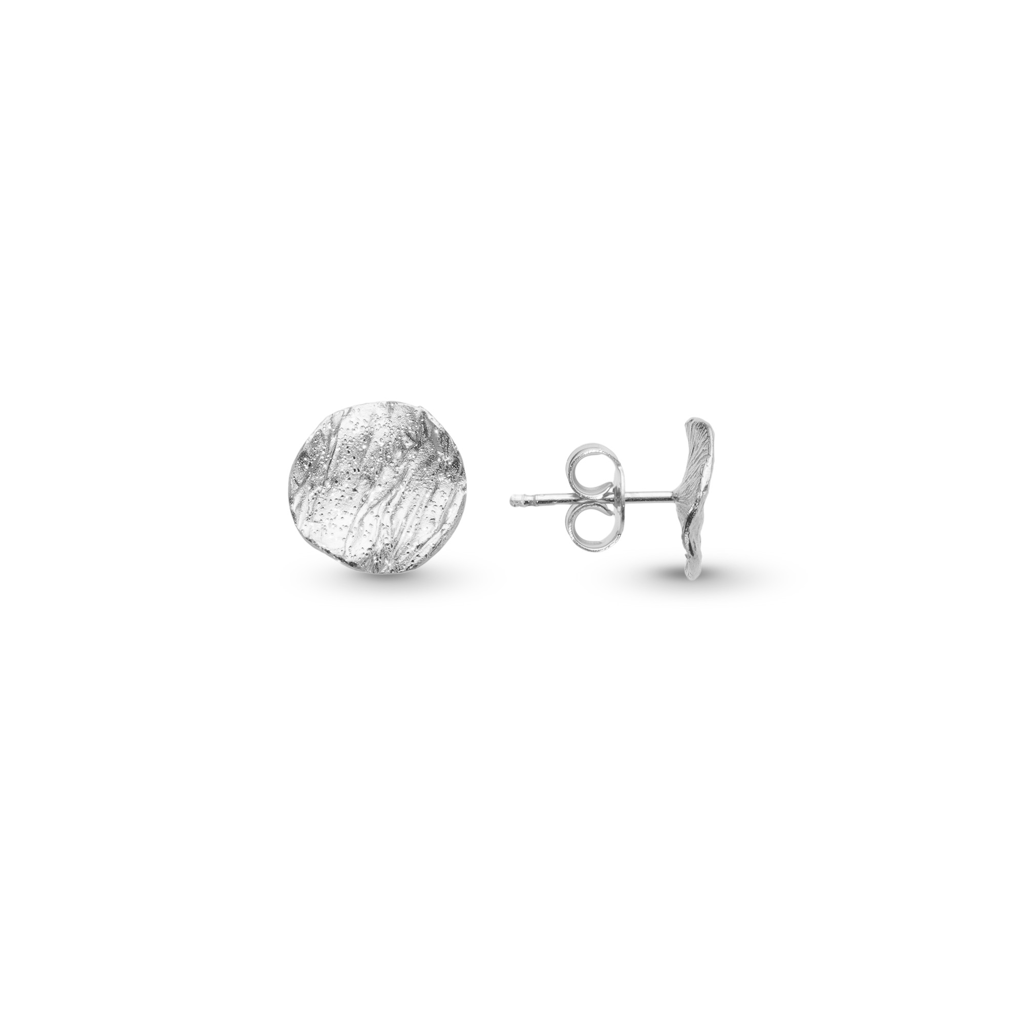 Vackra runda örhängen i återvunnet 925 rhodinerat silver från catwalksmycken