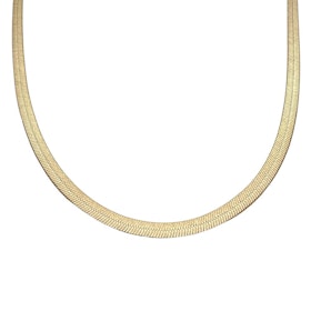 Halsband Herringbone Sand Shimmer Förgyllt Silver - 3,5 mm