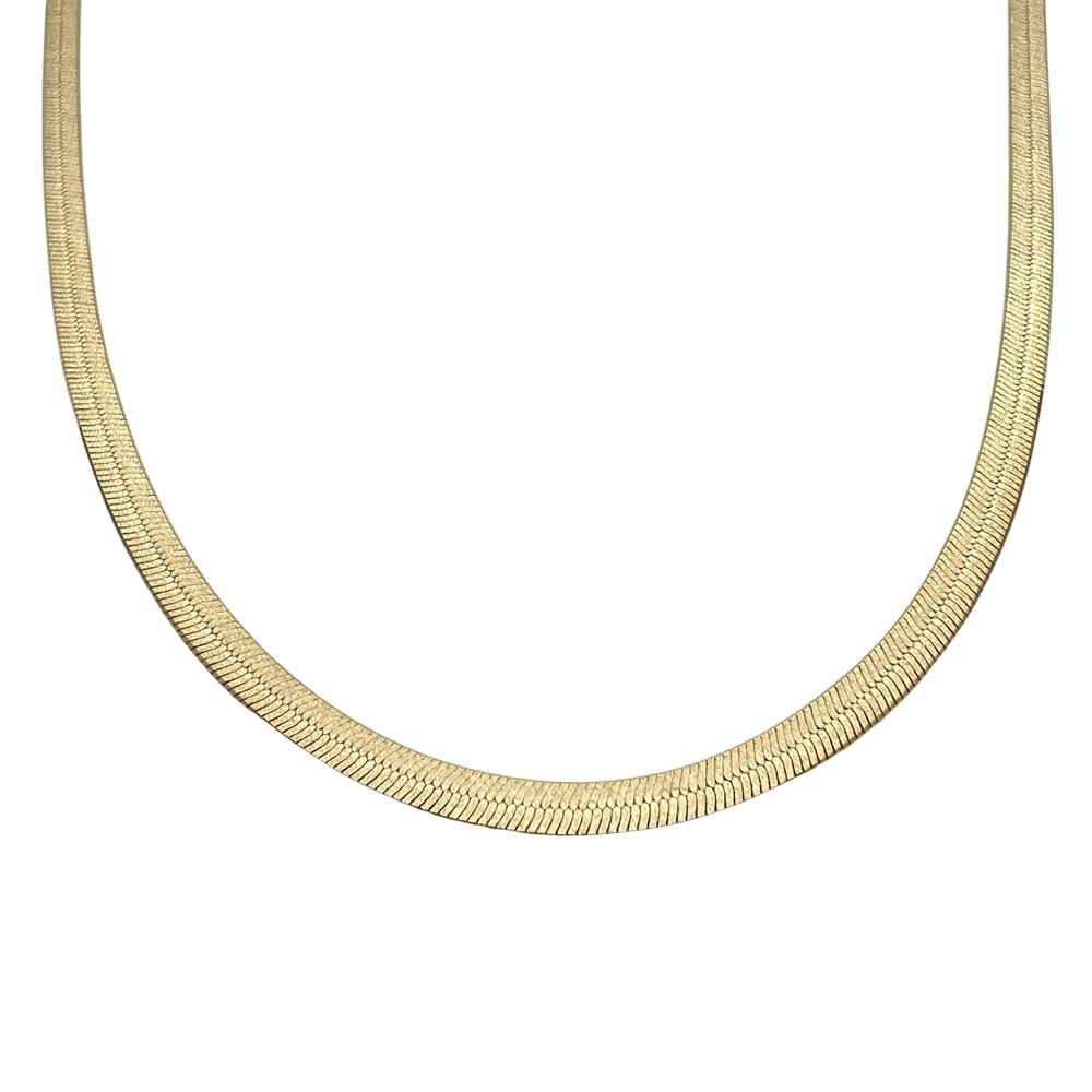 Halsband Herringbone Sand Shimmer Förgyllt Silver - 3,5 mm